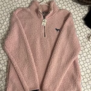 VS PINK Sherpa quarter zip, BRAND NEW WITH TAGS. Size SMALL